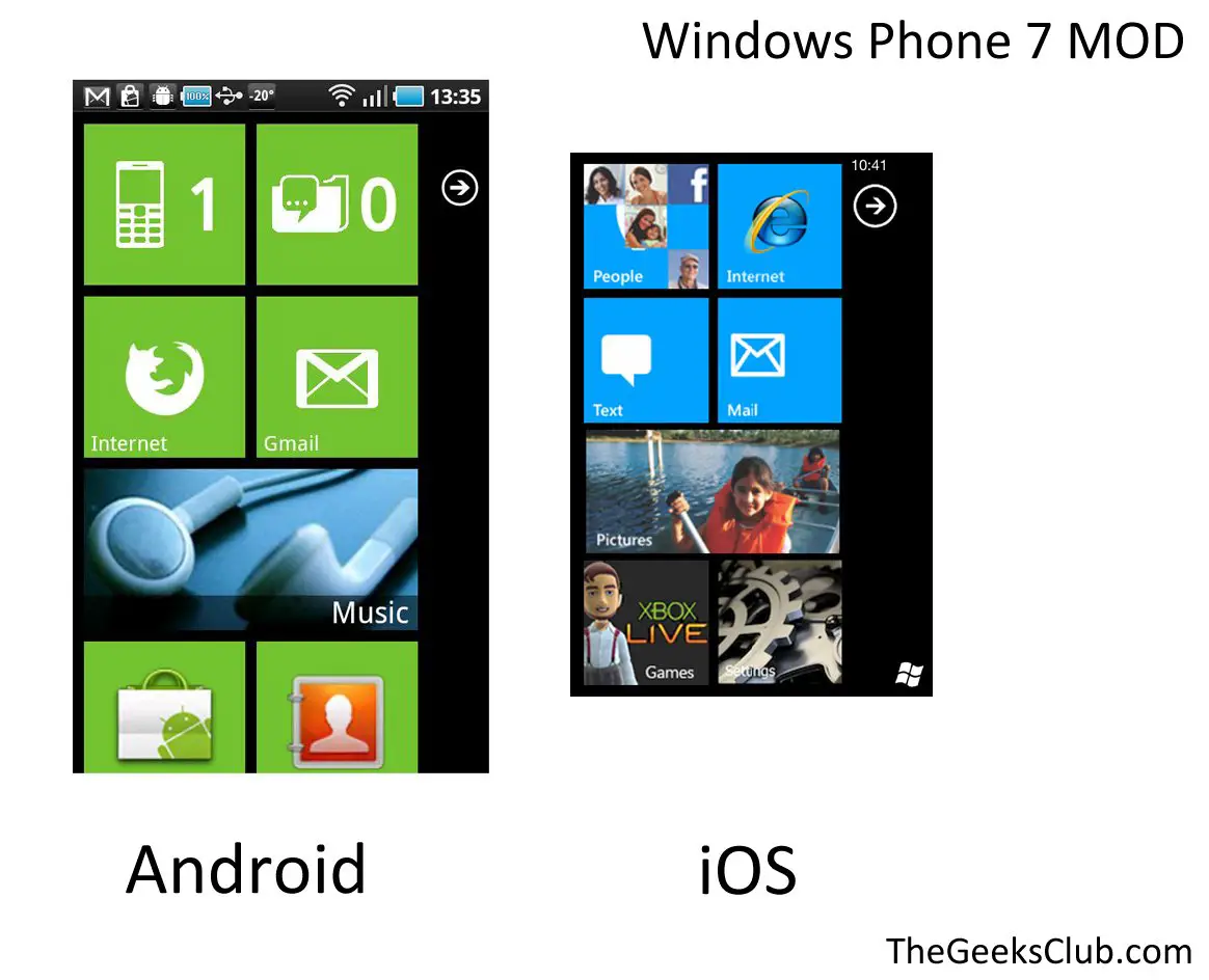 Get Windows Phone 7 Interface on iPhone, iOS and Android Phones