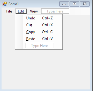 Edit menu
