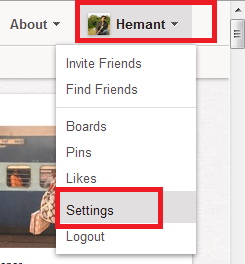 Pinterest Settings