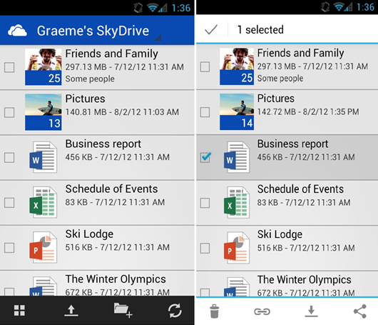SkyDrive for Android