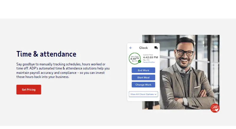 ADP Time and Attendance's website