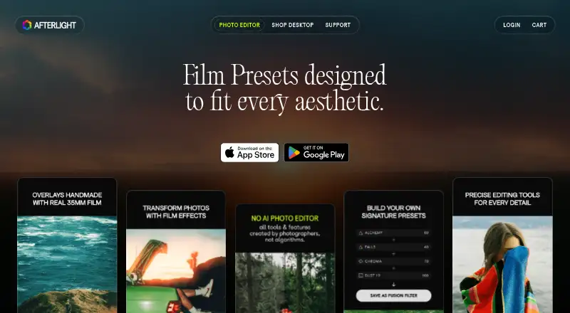 Afterlight's website