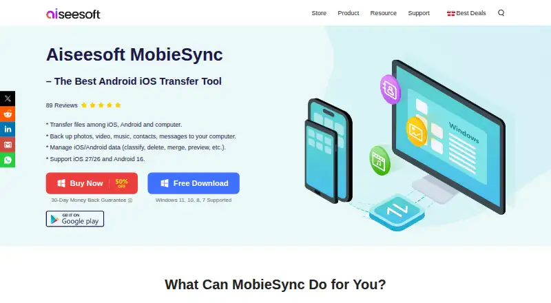 Aiseesoft MobieSync's website