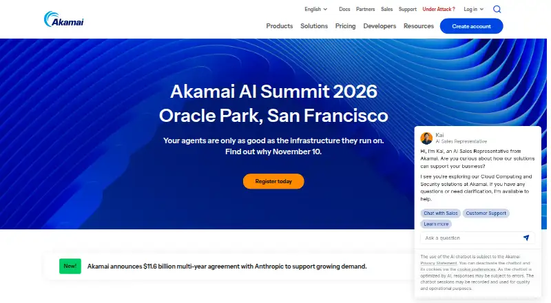 Akamai Enterprise Application Access's website