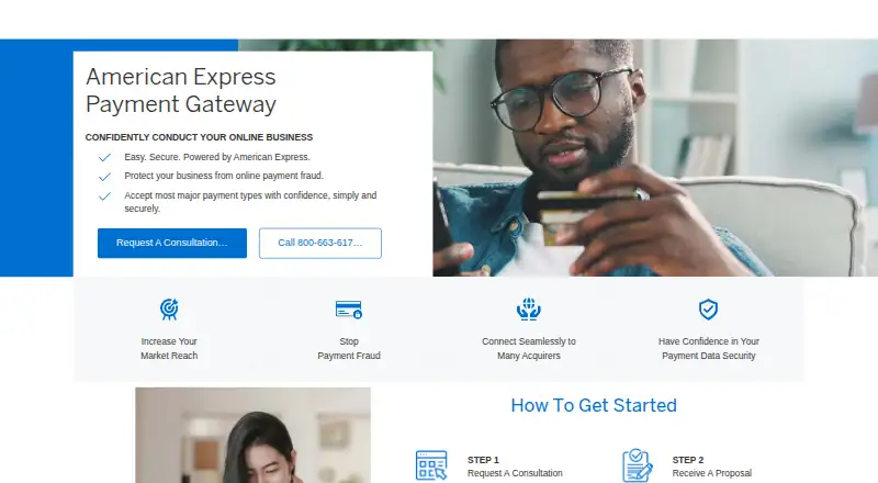 American Express Payment Gateway's website