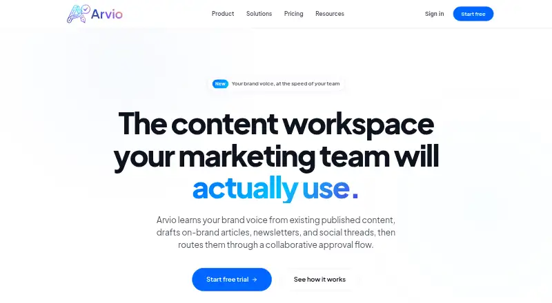 Arvio's website