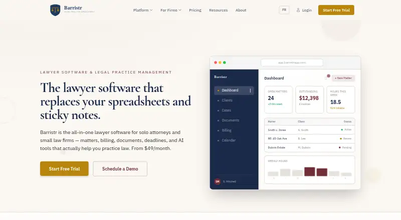 Barristr's website