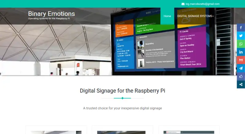 Raspberry Digital Signage's website