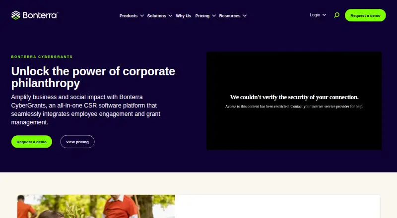 Bonterra CyberGrants's website