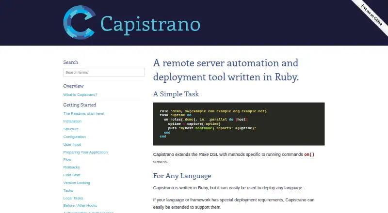 Capistrano's website