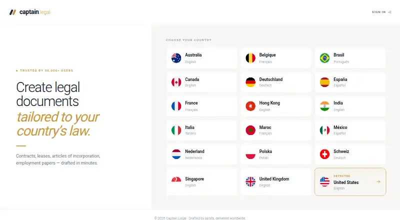 Captain.Legal's website