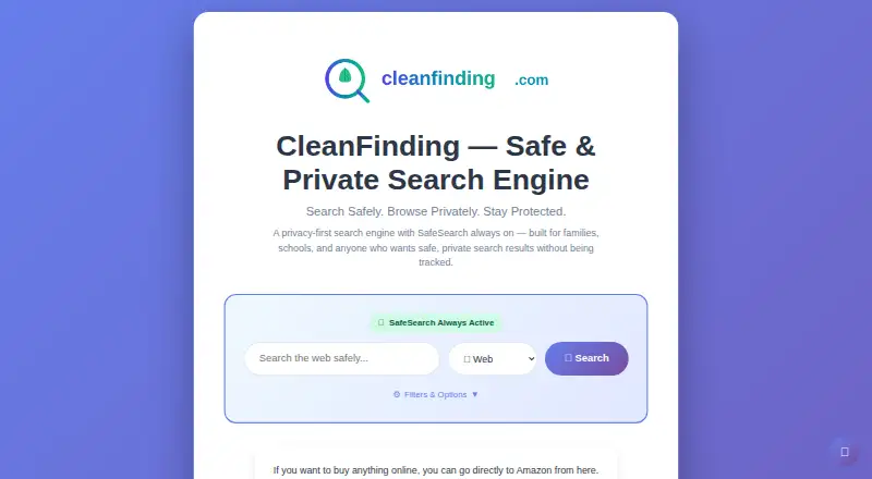 CleanFinding Browser's website