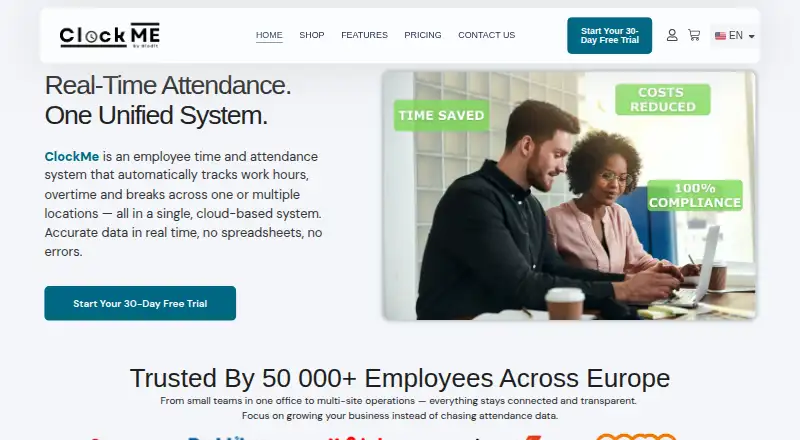 ClockMe's website