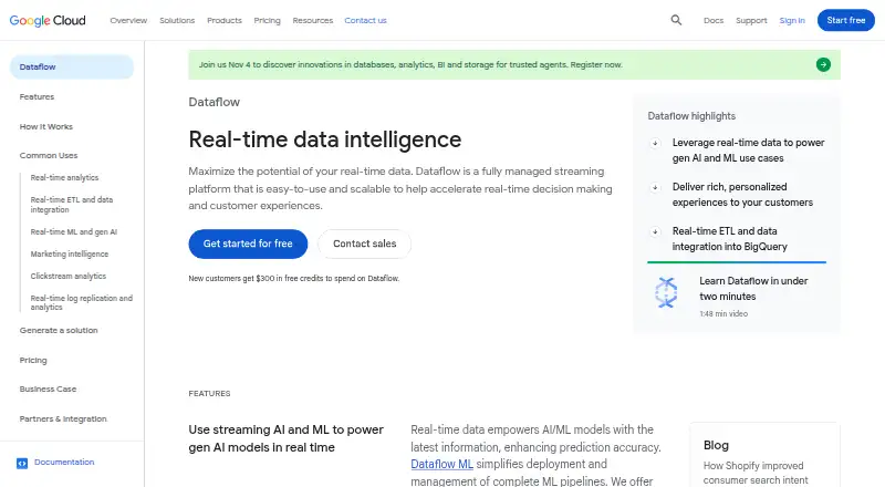 Google Cloud Dataflow's website