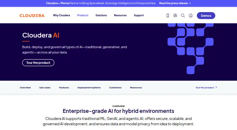 Cloudera AI Registry's website