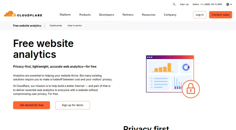 Cloudflare Web Analytics's website