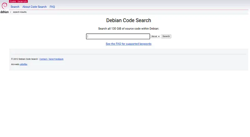 Debian Code Search's website