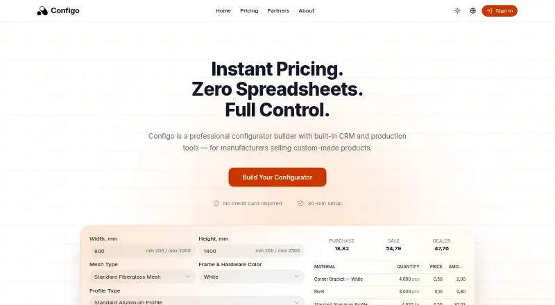 Configo's website