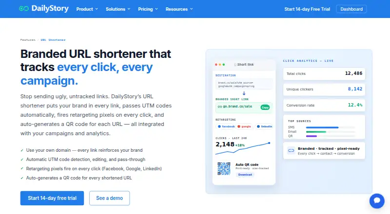 DailyStory URL Shortener's website