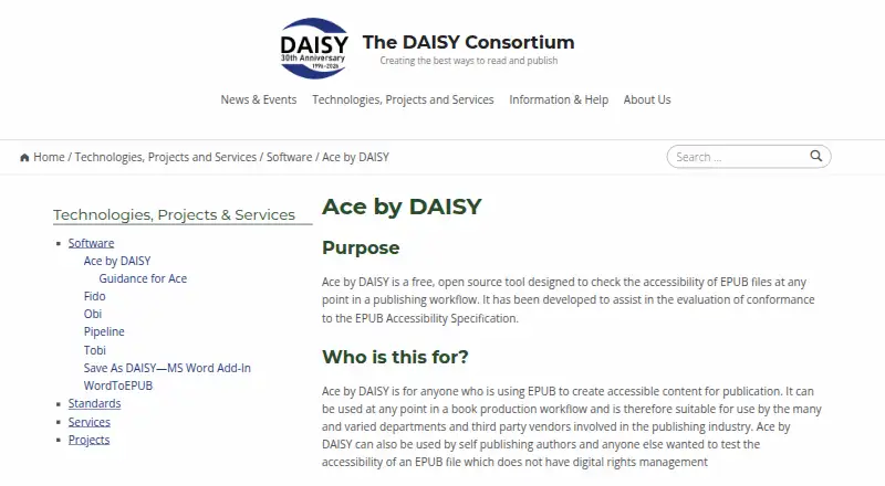 Ace by DAISY's website
