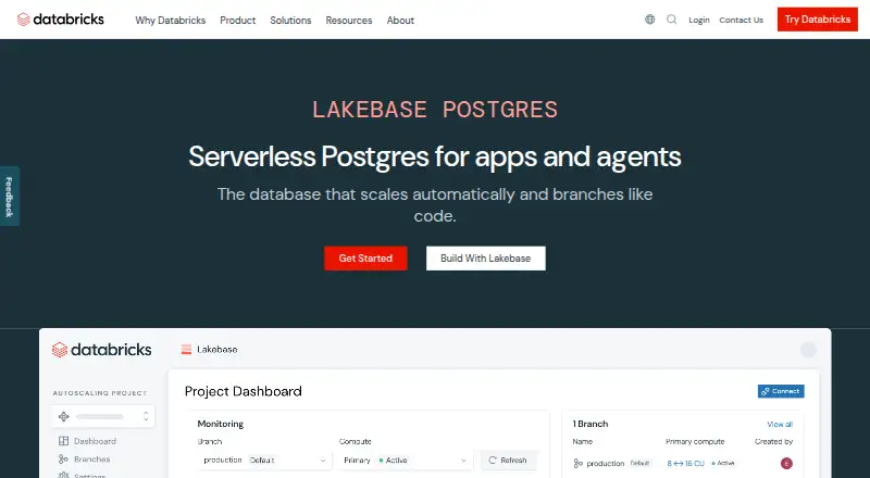 Databricks Lakebase's website