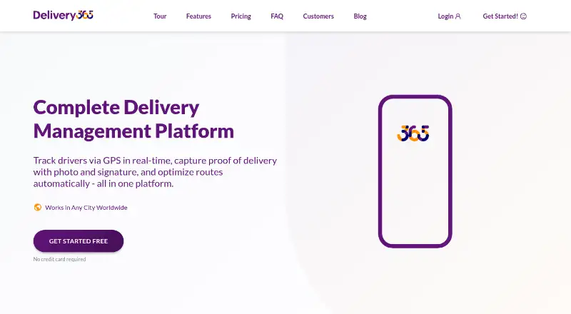 Delivery365's website