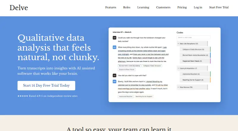 Delve's website