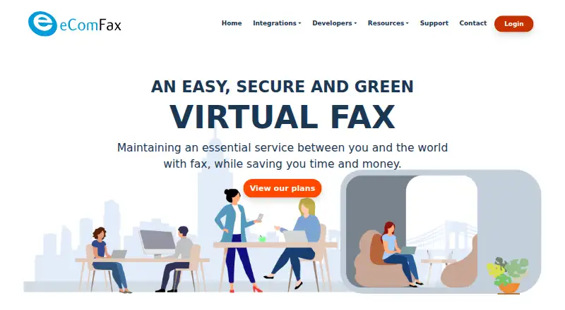 eComFax's website