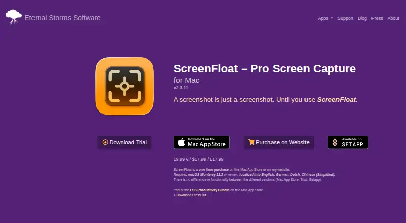 ScreenFloat's website