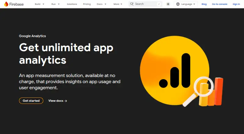 Firebase Analytics's website