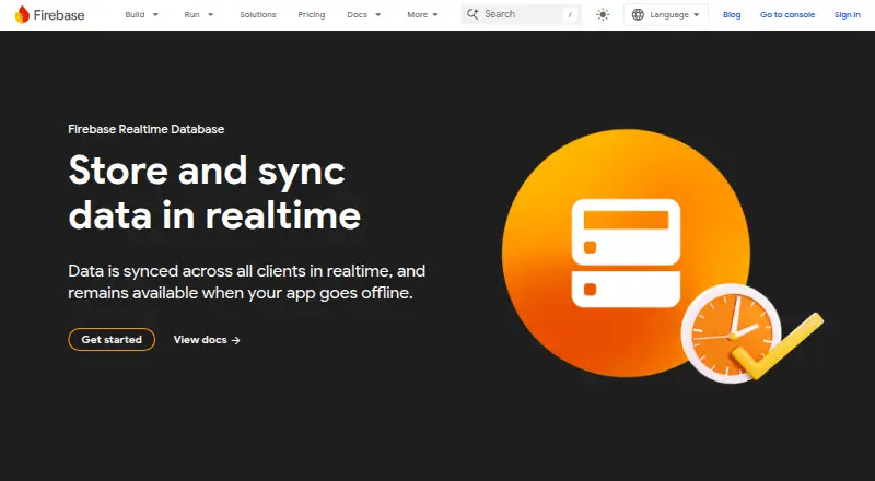 Google Firebase Realtime Database's website