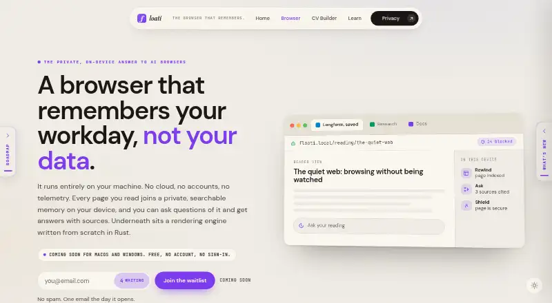 Floati Browser's website