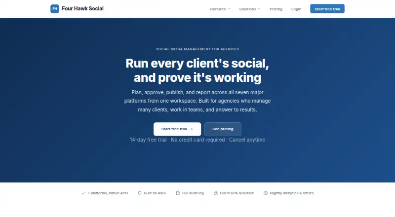 Four Hawk Social's website