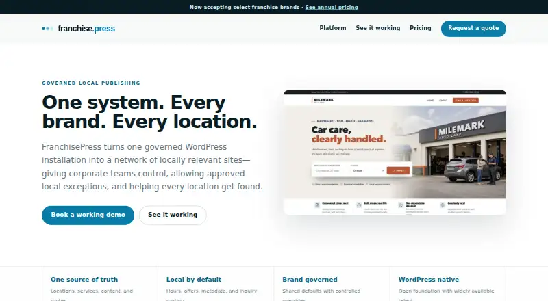 FranchisePress's website