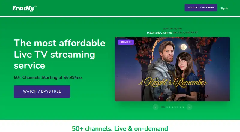 Frndly TV's website