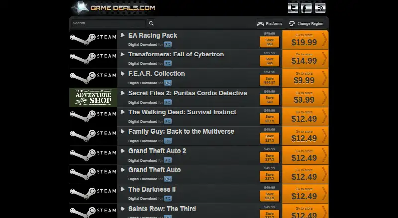 GameDeals.com's website