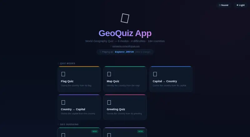 GeoQuiz App's website