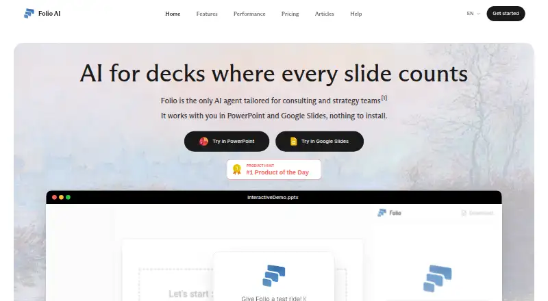 Folio AI's website