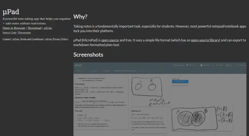 μPad's website