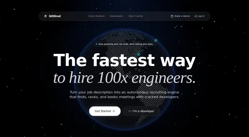 GitHired's website