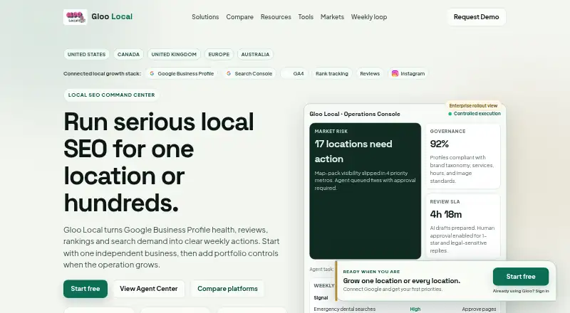 Gloo Local's website