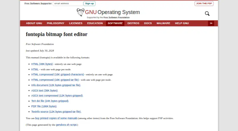 Fontopia's website
