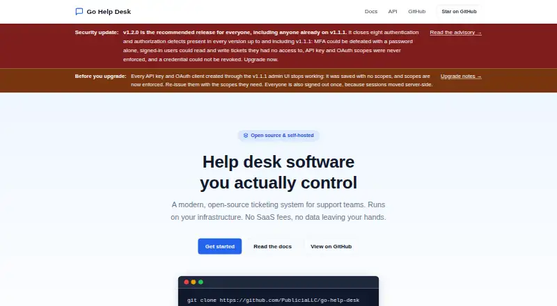 Go Help Desk's website