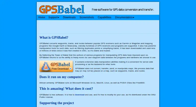 GPSBabel's website