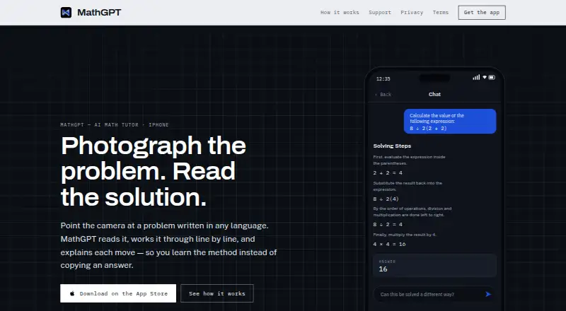 MathGPT's website