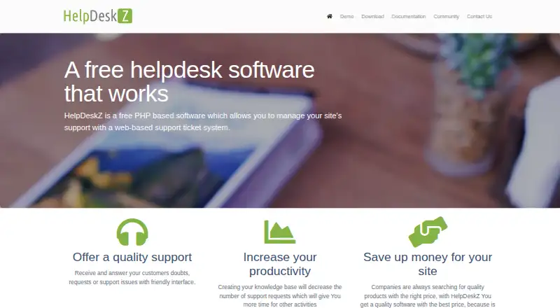 HelpDeskZ's website