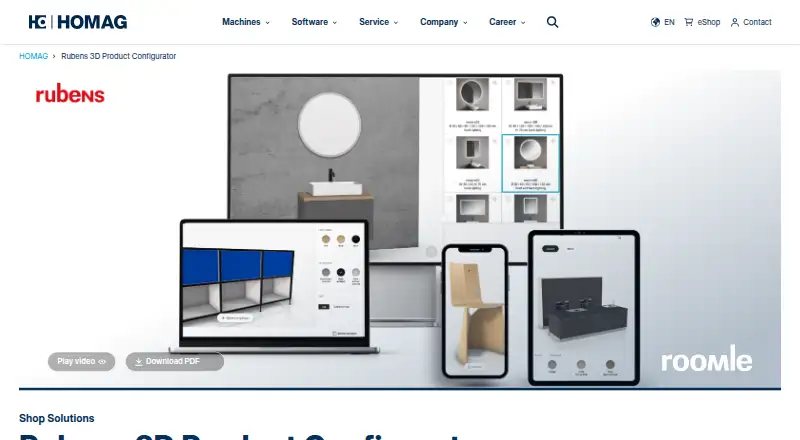 Rubens 3D Product Configurator's website