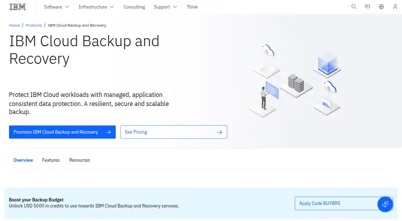IBM Cloud Backup and Recovery's website