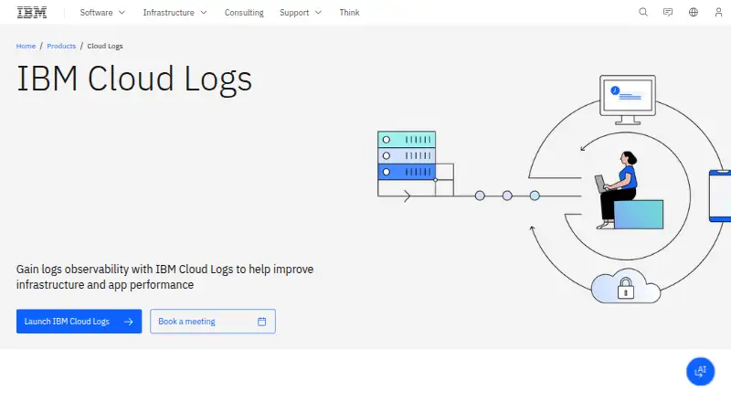 IBM Cloud Logs's website