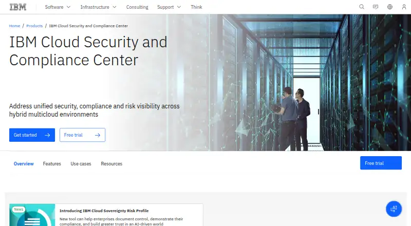 IBM Cloud Security and Compliance Center's website